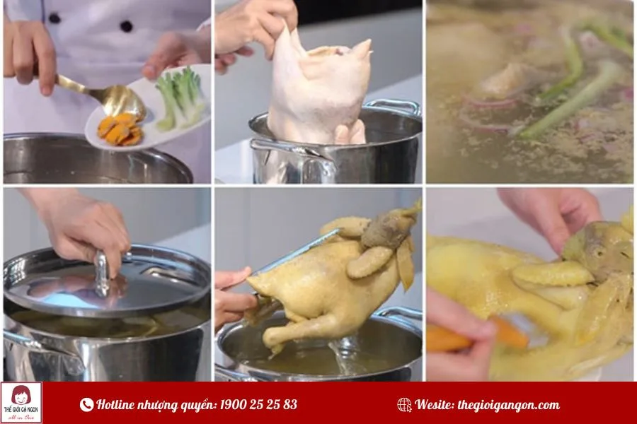 Công thức luộc thịt gà mềm ngọt, da vàng óng, không nứt
