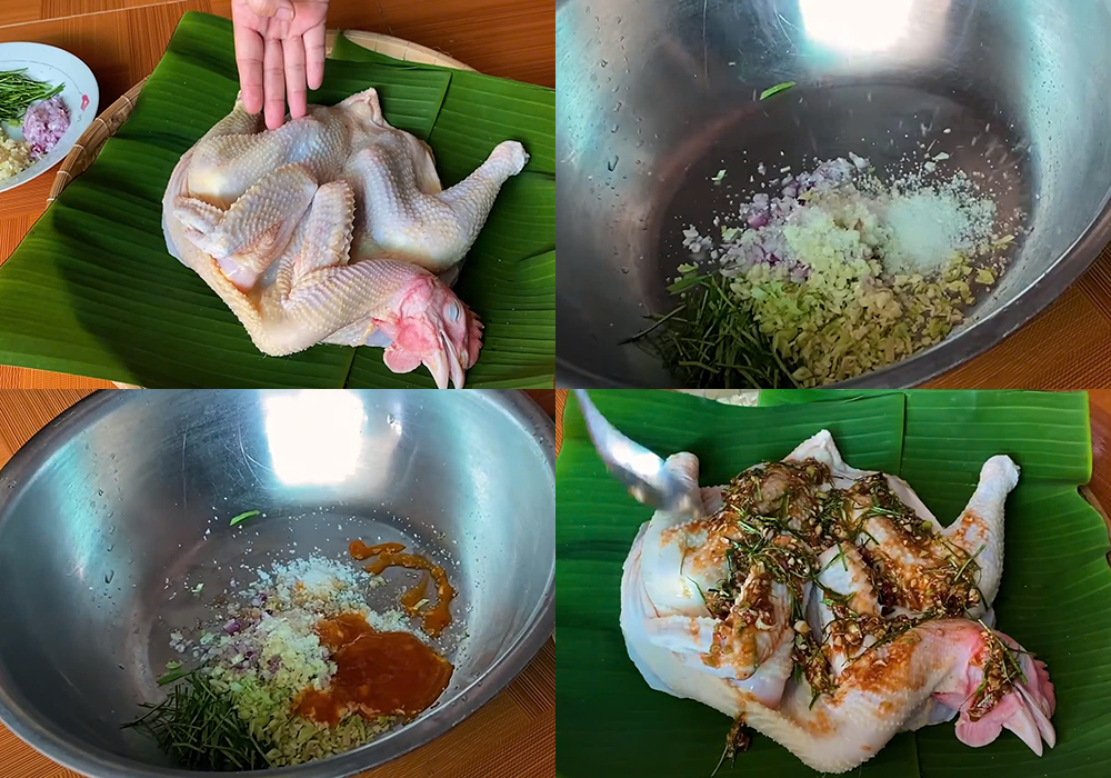 Chuẩn bị nguyên liệu ướp gà nướng than hoa kiểu truyền thống: Đậm đà hương vị Việt