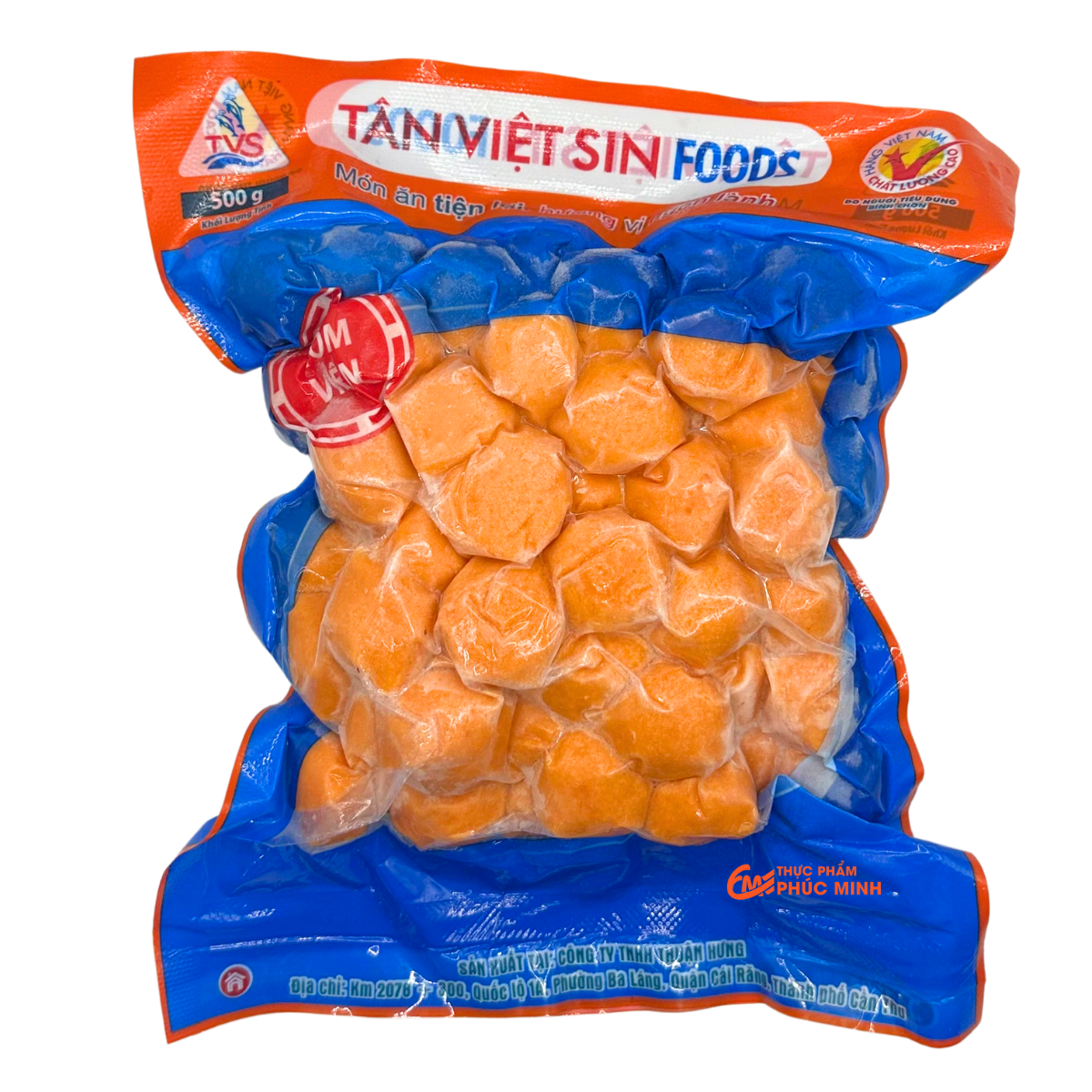 Tóm tắt thông tin TVS Tôm viên Tân Việt Sin 500g loại 120v/kg: Thành phần, đặc điểm, xuất xứ